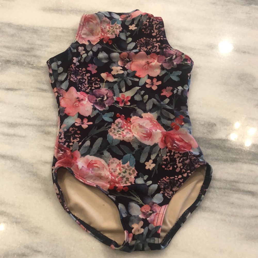 Girl’s Floral Print Dance Leotard